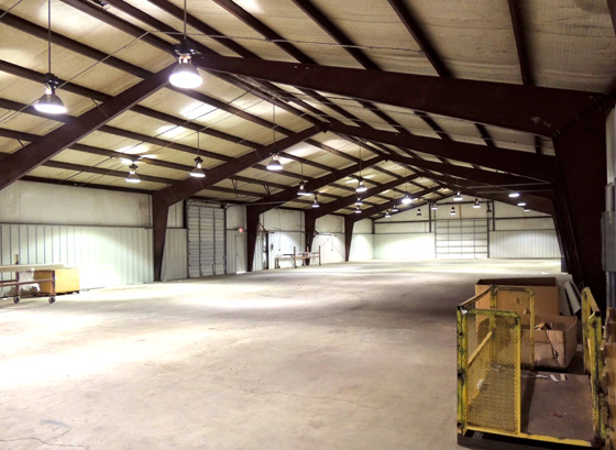 Inside steel building with insulation