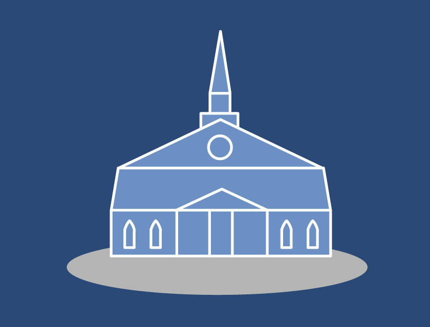 Graphic depiction of a church building