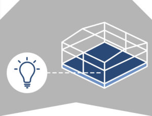 Graphic drawing representing foundation ideas for steel buildings.