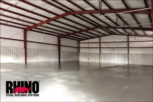 Interior of a finished RHINO steel building