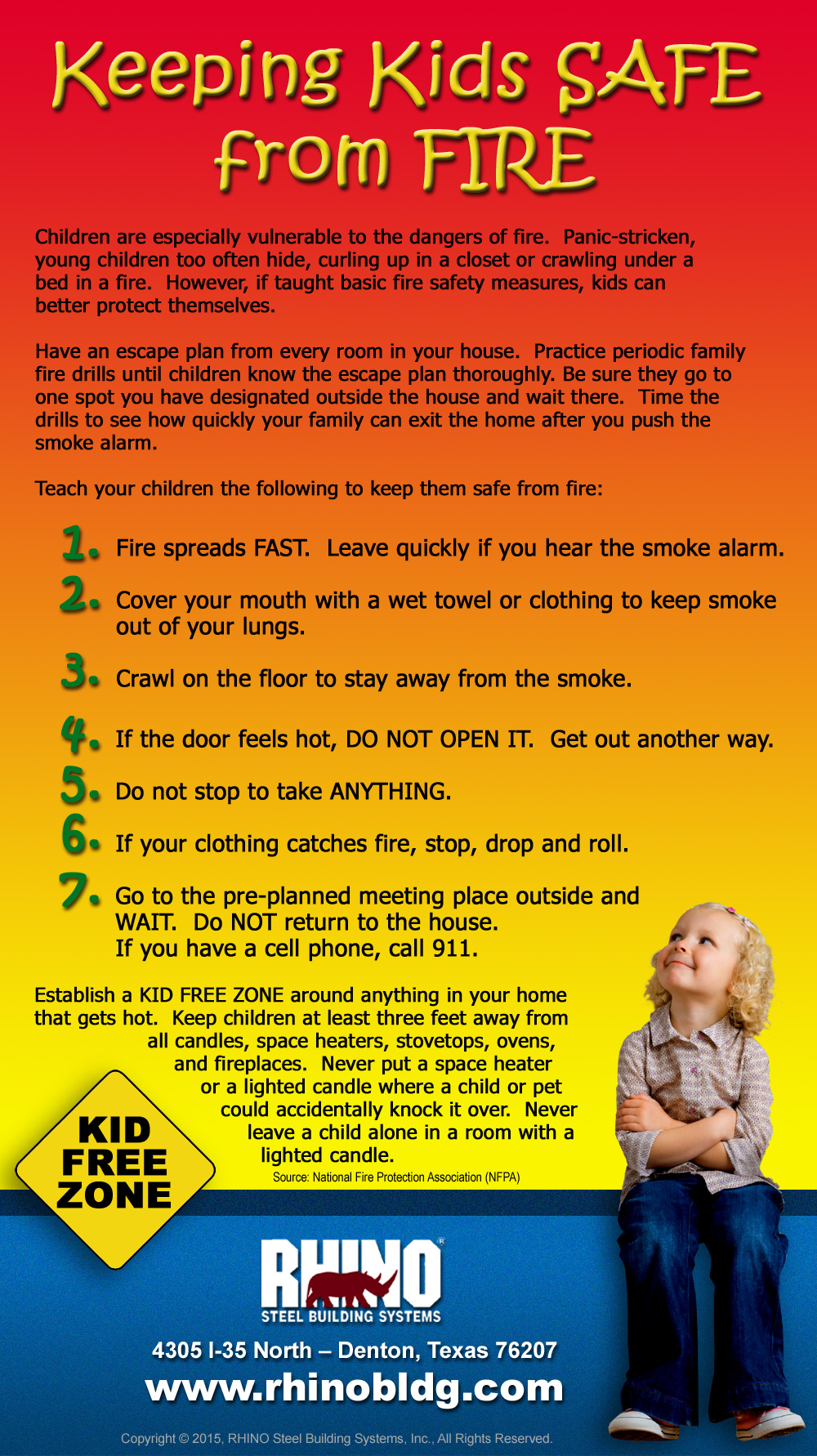 Infographic keeping Kids Safe from Fire.