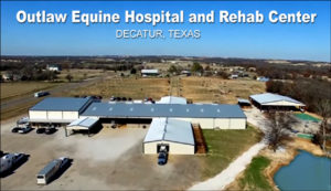Overhead view of Outlaw Equine's sprawling vet clinic and rehab center.