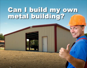 Photo of a smiling man in a hard hat before a completed metal building.