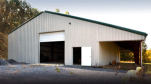 Photo of a RHINO barn with shade shelter.