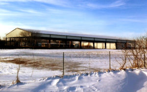 Photo of a large RHINO open-air shade shelter in Nevada.