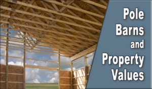 view of wooden pole barn trusses