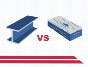 Graphic image comparing lumber construction to prefab metal buildings.