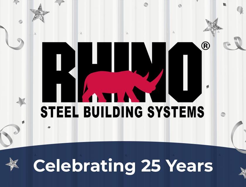 RHINO logo and "Celebrating 25 years"